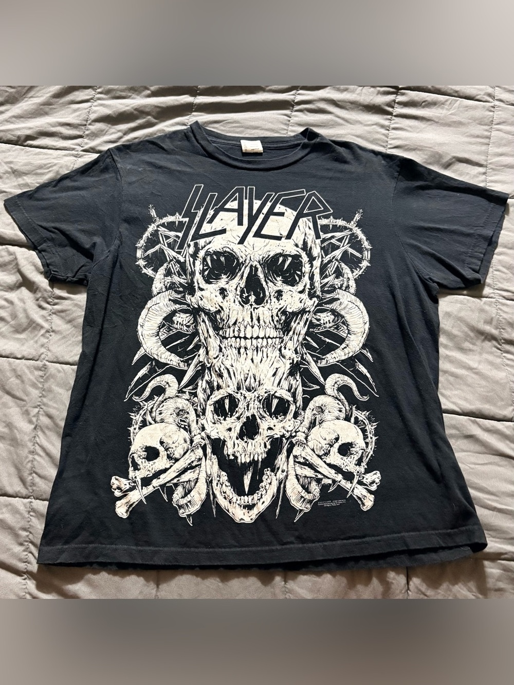 Slayer Thrash Metalcore Band Skulls 2012 Official Pacific Black Large T-Shirt